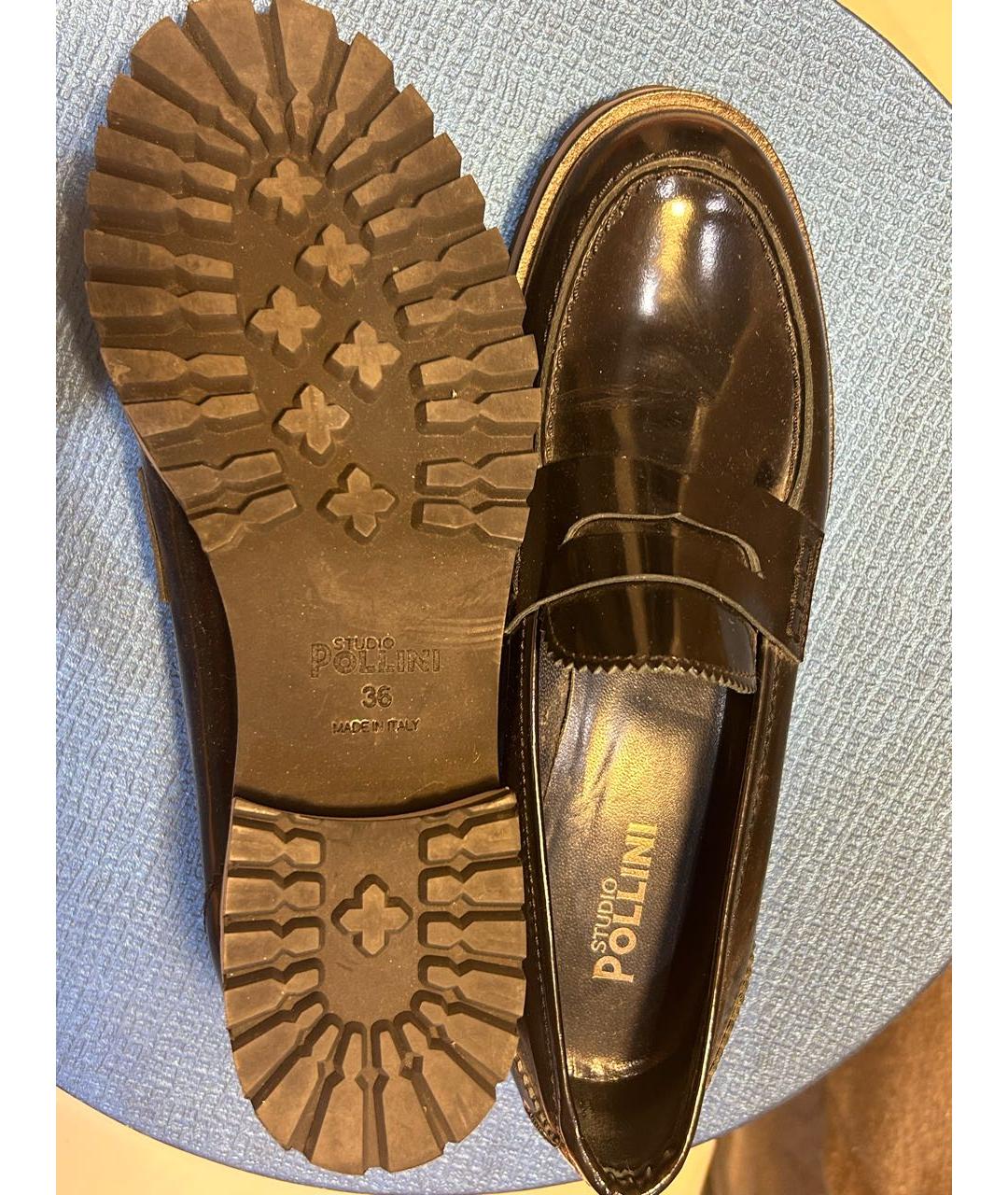 POLLINI Черные кожаные лоферы, фото 3