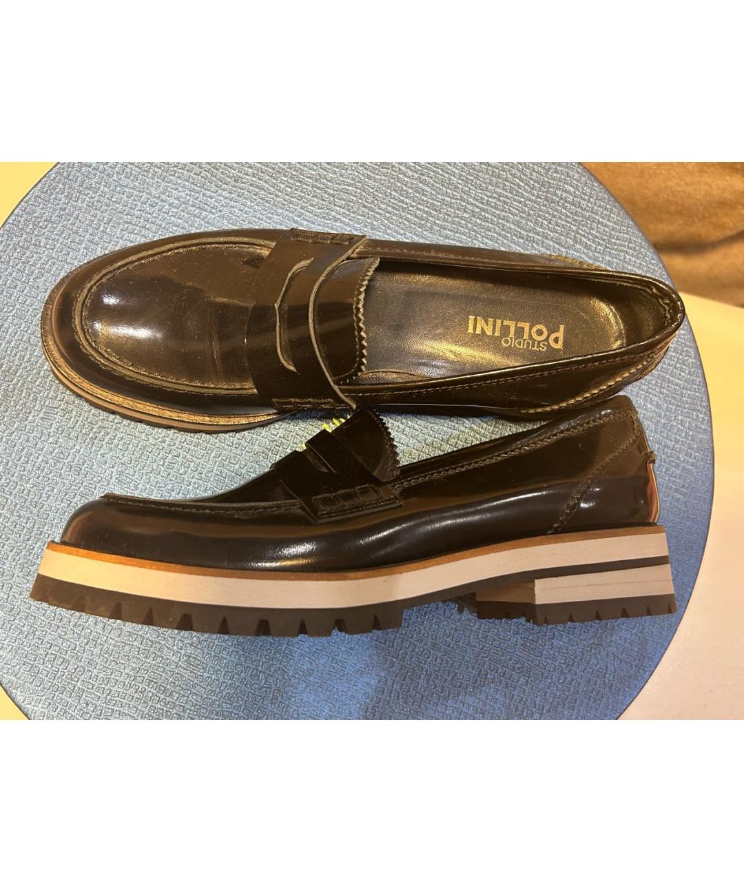 POLLINI Черные кожаные лоферы, фото 5