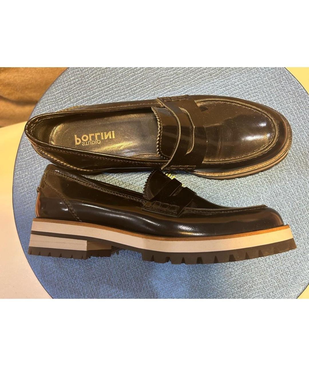 POLLINI Черные кожаные лоферы, фото 6