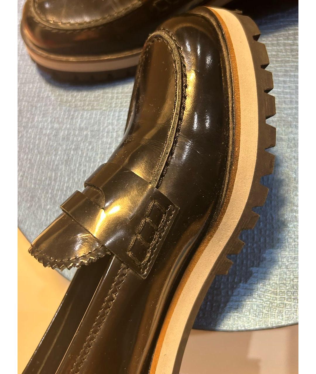 POLLINI Черные кожаные лоферы, фото 2