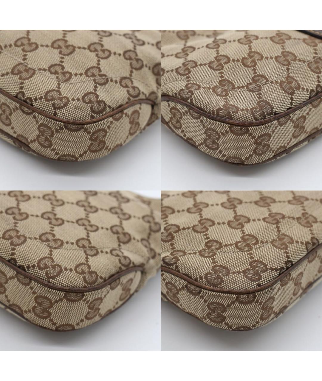 GUCCI Коричневая жаккардовая сумка с короткими ручками, фото 5