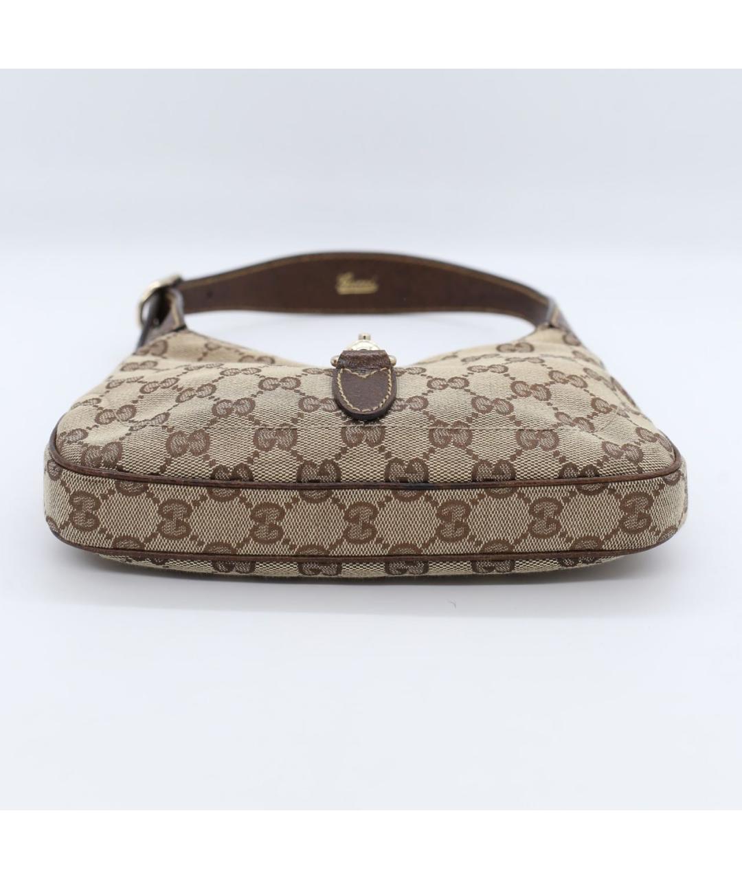 GUCCI Коричневая жаккардовая сумка с короткими ручками, фото 6