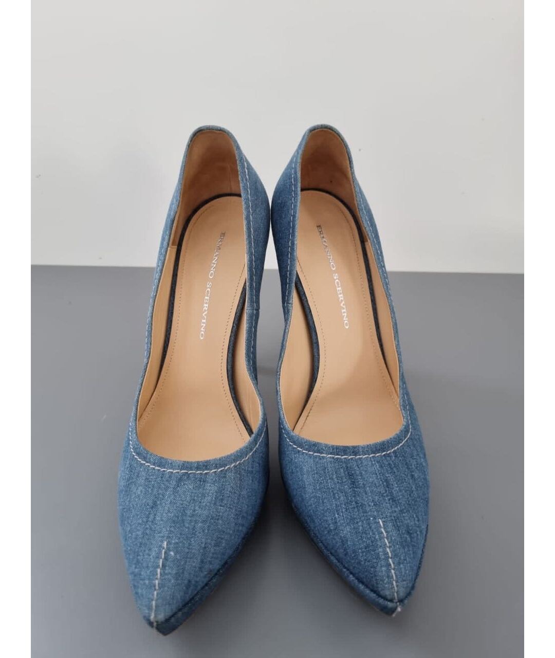 ERMANNO SCERVINO Голубые текстильные туфли, фото 2