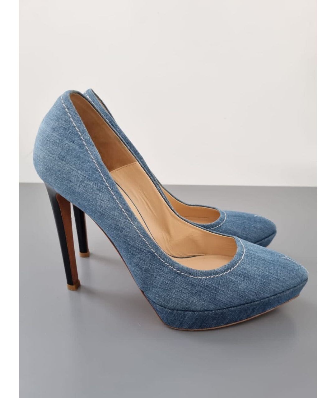 ERMANNO SCERVINO Голубые текстильные туфли, фото 9
