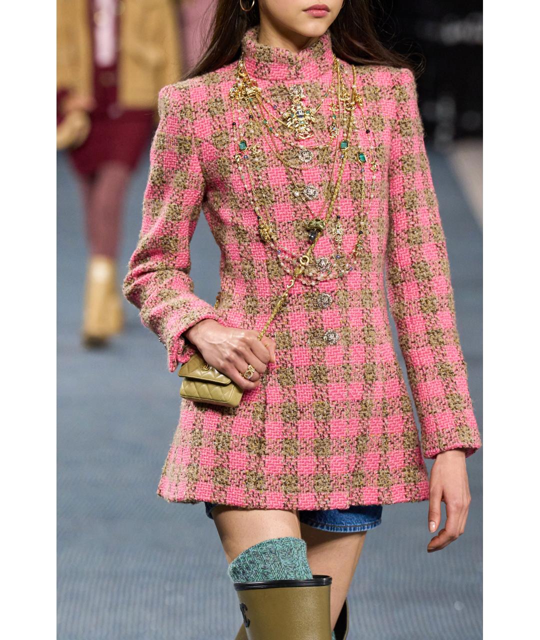 CHANEL Розовый твидовый жакет/пиджак, фото 3