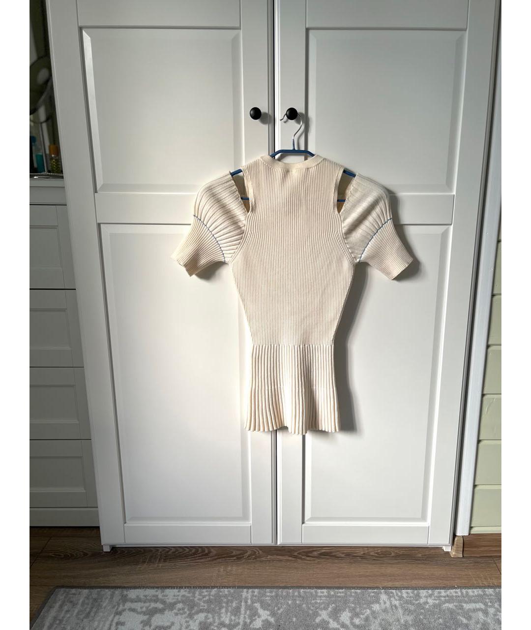 VICTORIA BECKHAM Бежевая шерстяная водолазка, фото 7