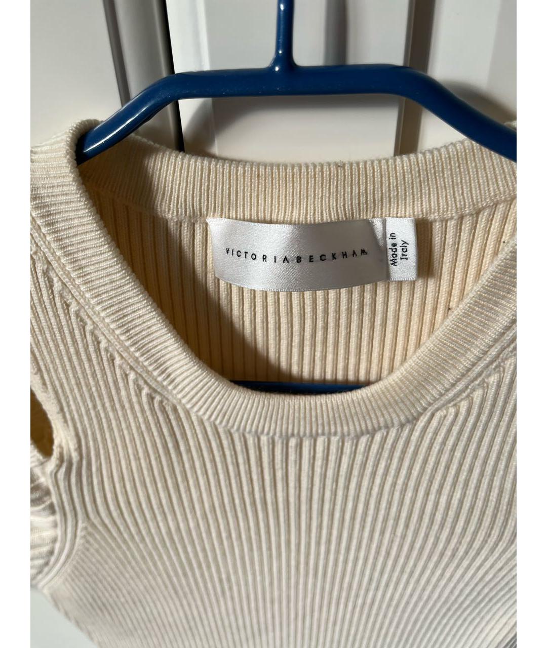 VICTORIA BECKHAM Бежевая шерстяная водолазка, фото 6