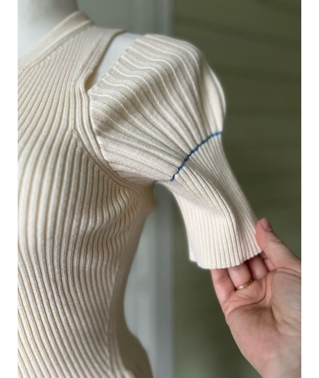 VICTORIA BECKHAM Бежевая шерстяная водолазка, фото 4