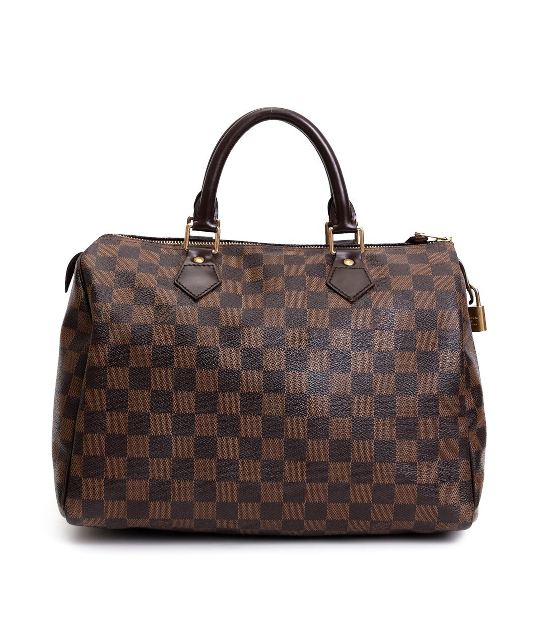 LOUIS VUITTON Коричневая кожаная сумка с короткими ручками, фото 1