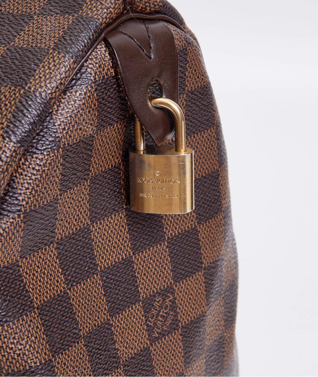 LOUIS VUITTON Коричневая кожаная сумка с короткими ручками, фото 5