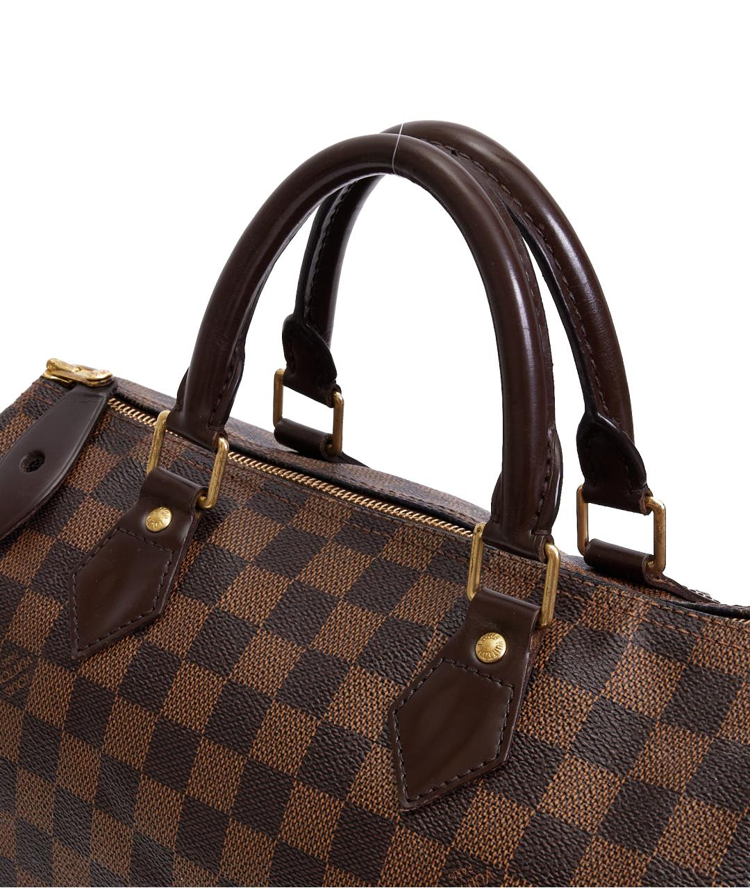 LOUIS VUITTON Коричневая кожаная сумка с короткими ручками, фото 4