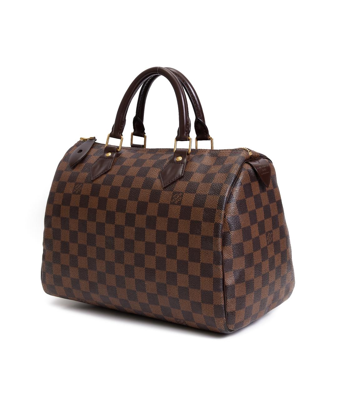 LOUIS VUITTON Коричневая кожаная сумка с короткими ручками, фото 2