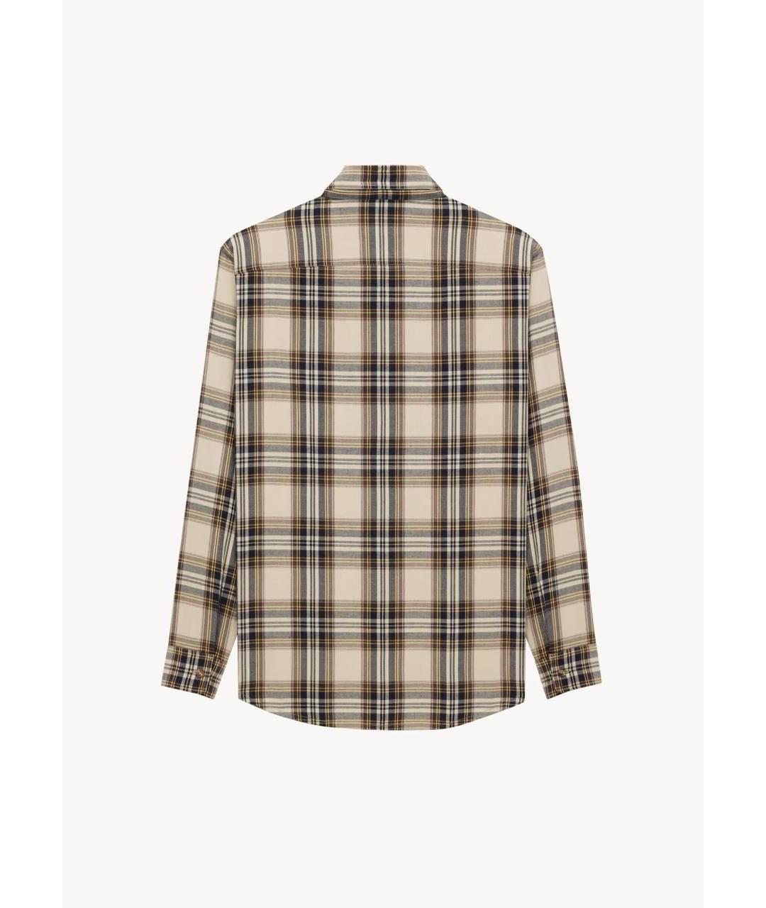 SAINT LAURENT Бежевая хлопковая рубашка, фото 3