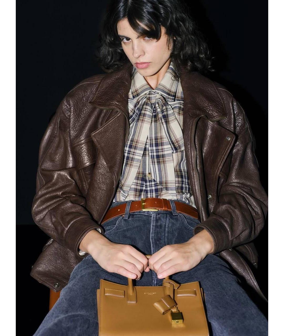 SAINT LAURENT Бежевая хлопковая рубашка, фото 2