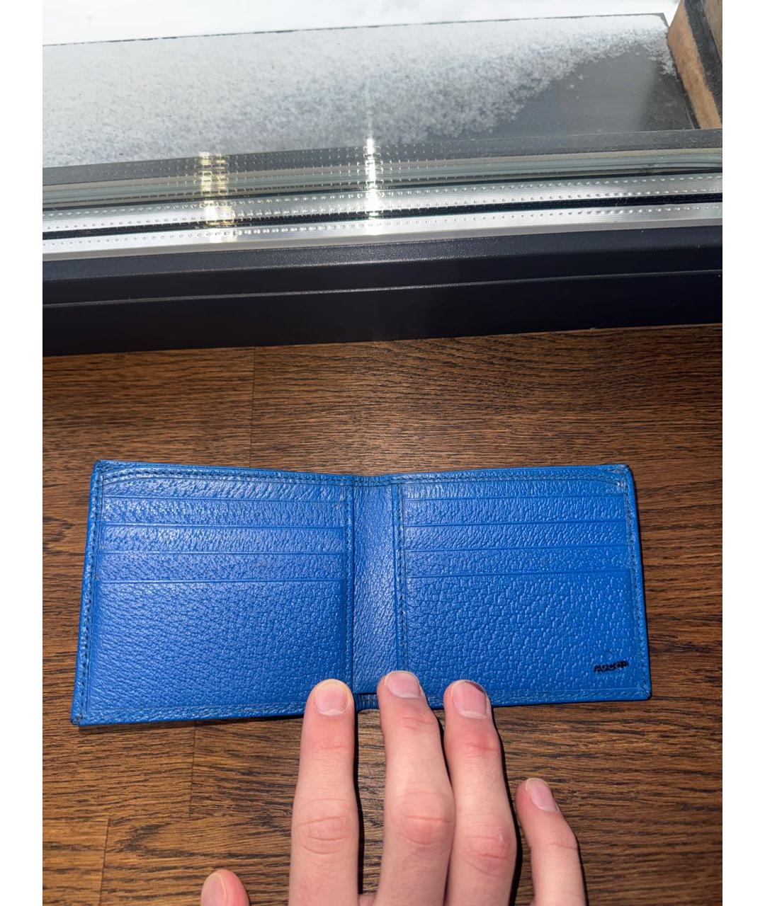 GUCCI Синий кожаный кошелек, фото 2