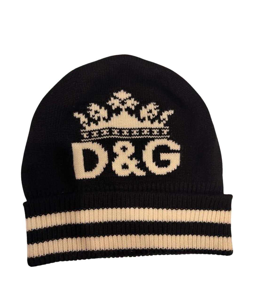 DOLCE&GABBANA Черная кашемировая шапка, фото 1