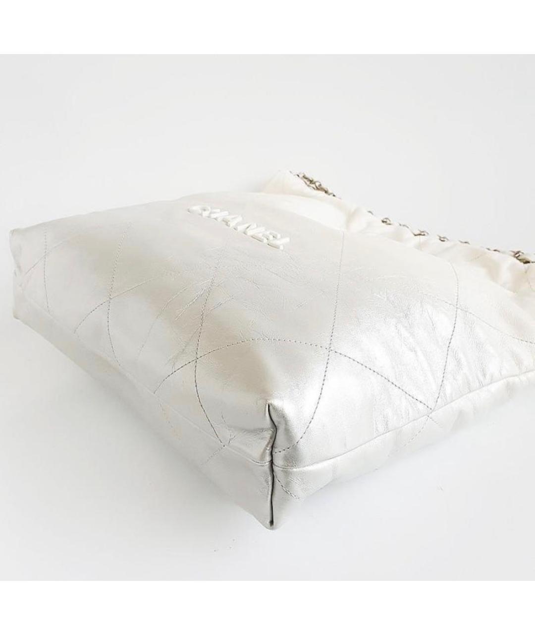 CHANEL Белая кожаная сумка через плечо, фото 7