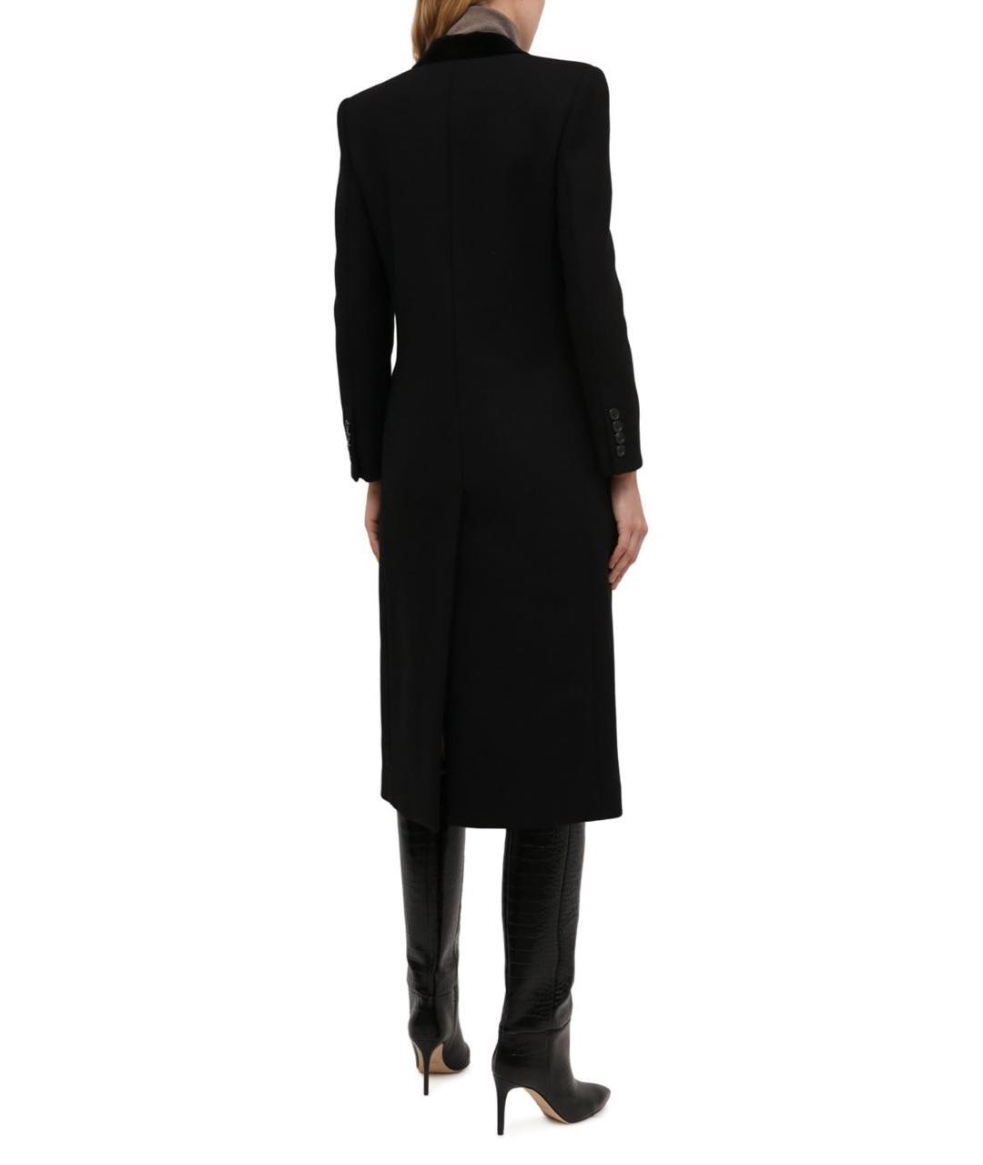 SAINT LAURENT Черное шерстяное пальто, фото 3