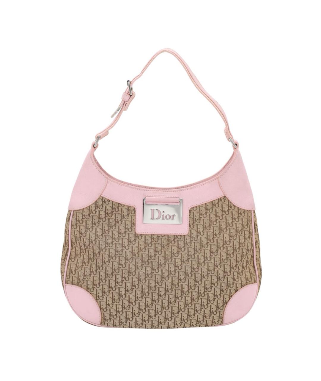 CHRISTIAN DIOR Коричневая жаккардовая сумка через плечо, фото 1