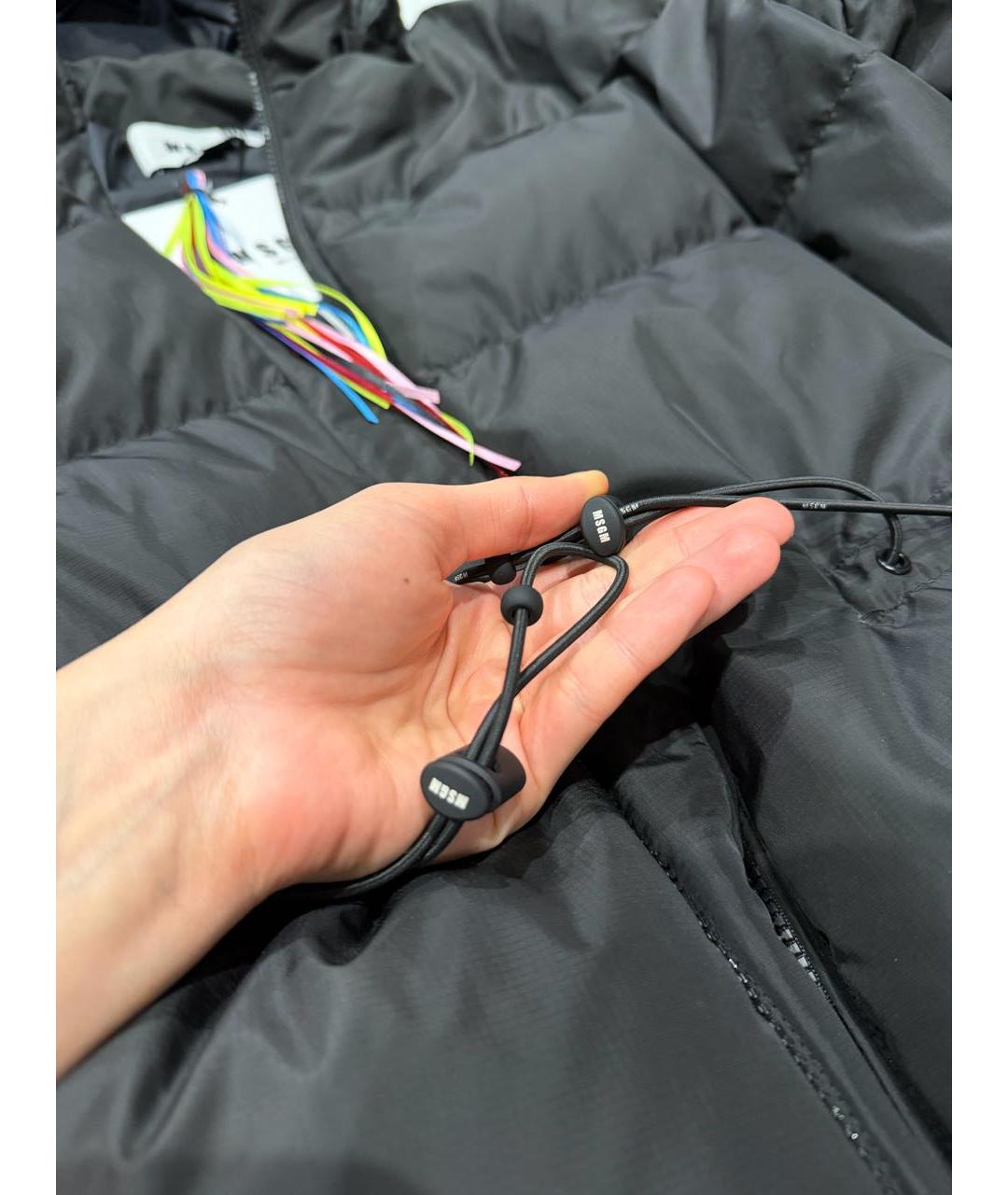 MSGM Черный полиэстеровый пуховик, фото 2