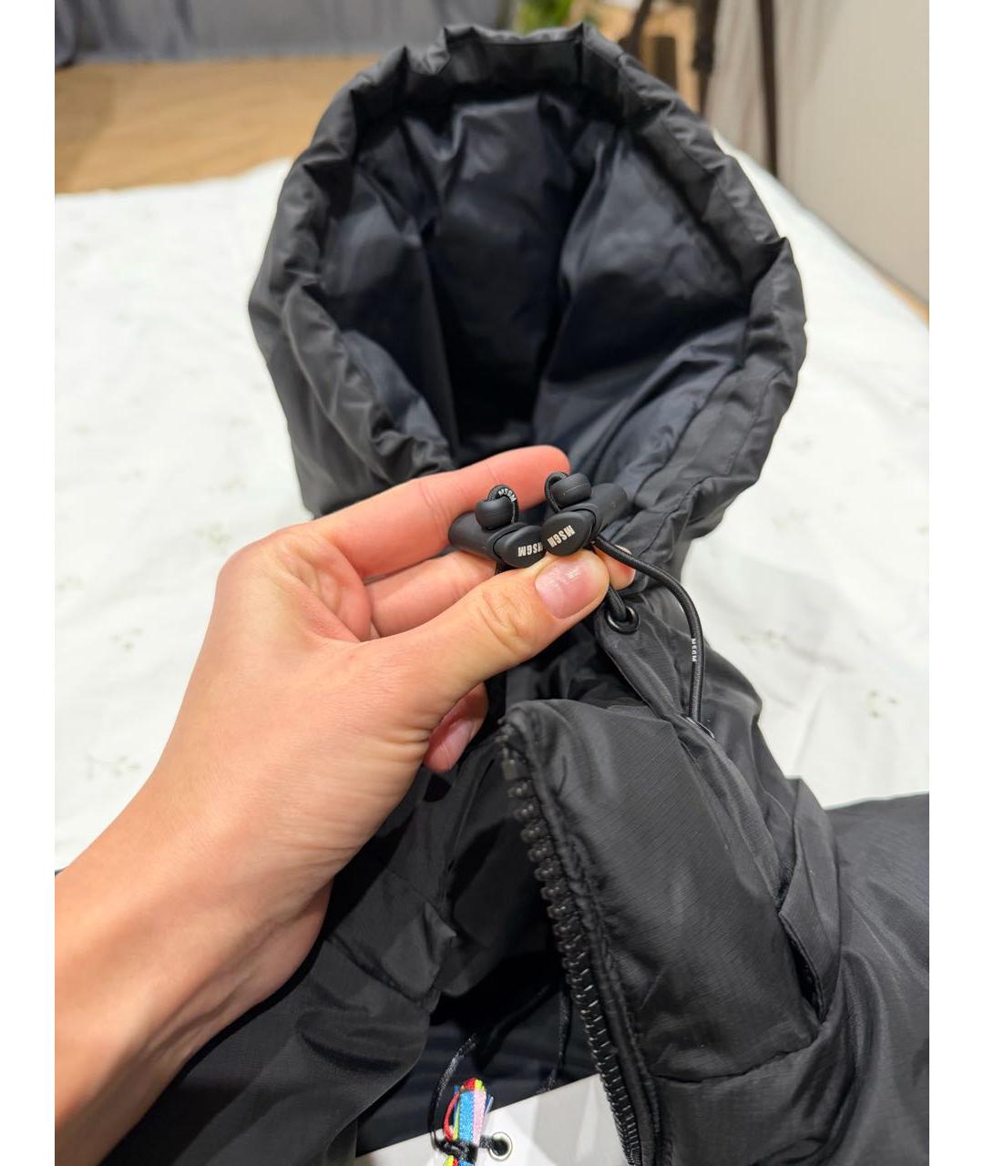MSGM Черный полиэстеровый пуховик, фото 3