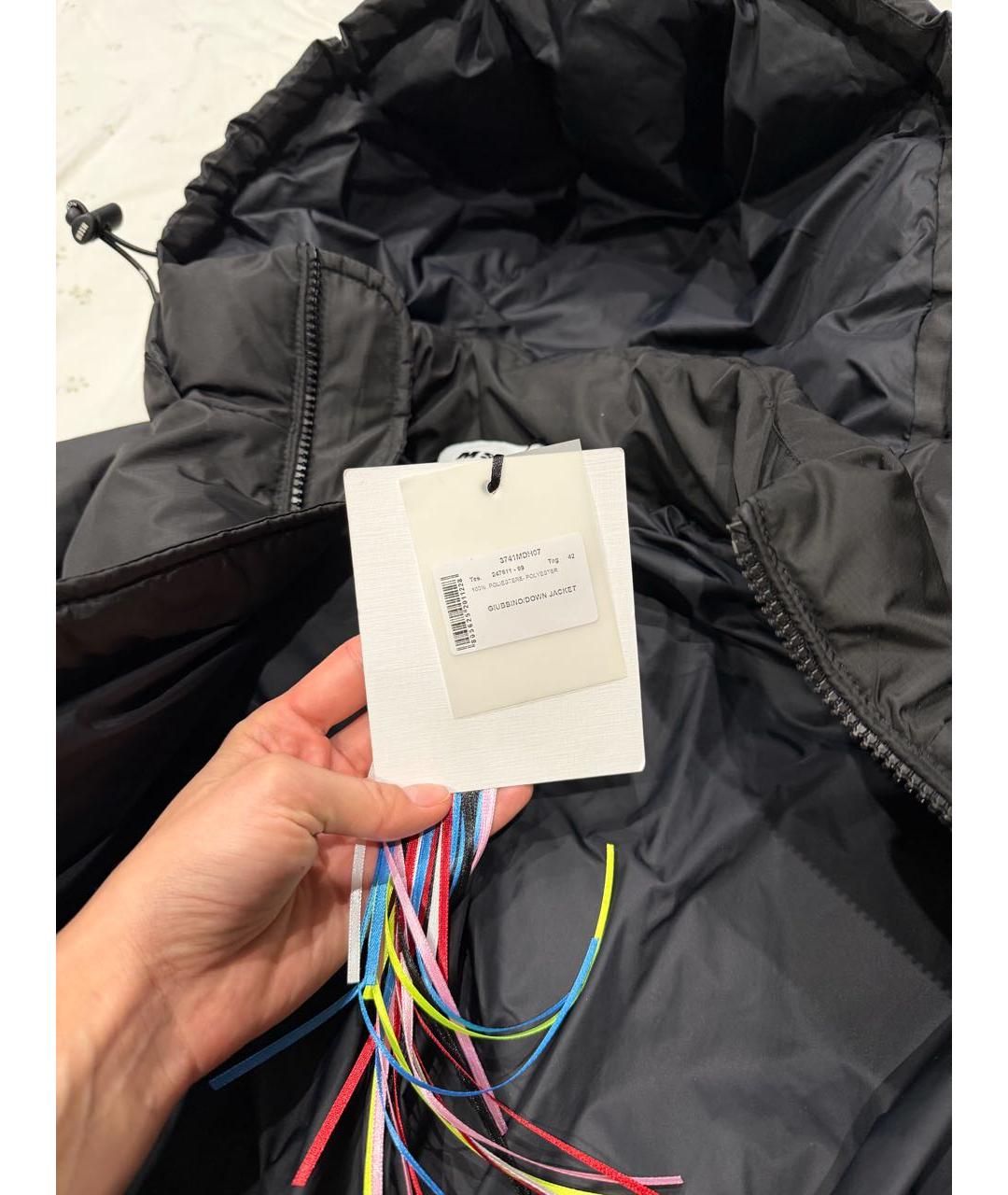 MSGM Черный полиэстеровый пуховик, фото 5