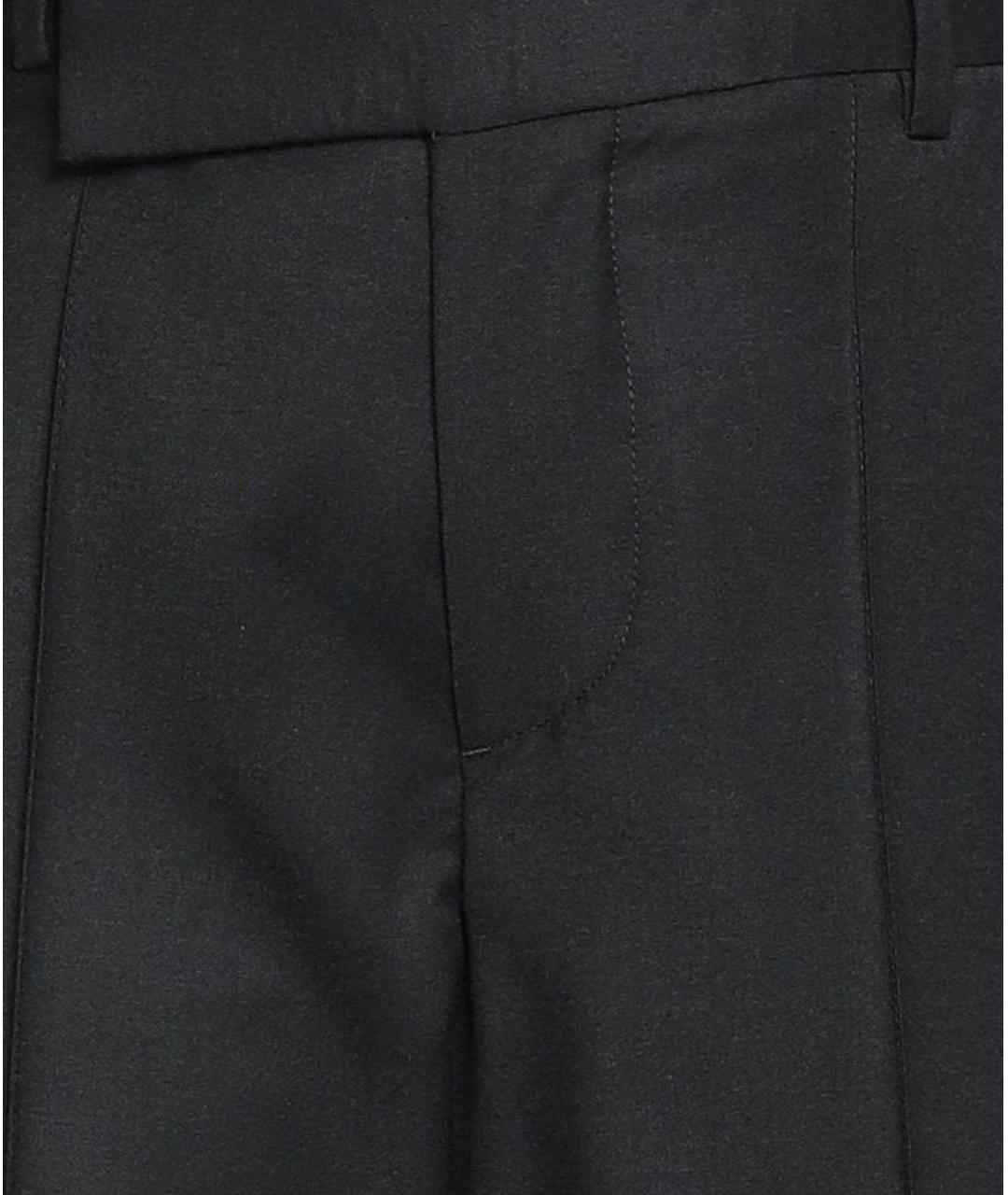 ANN DEMEULEMEESTER Черные шерстяные прямые брюки, фото 4