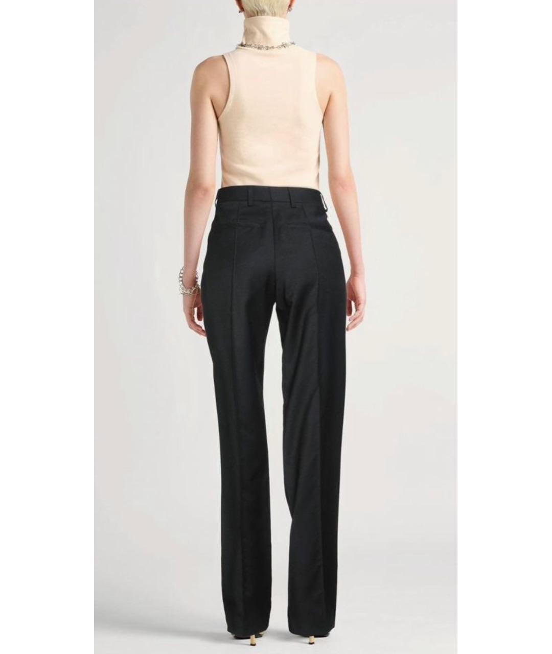 ANN DEMEULEMEESTER Черные шерстяные прямые брюки, фото 2