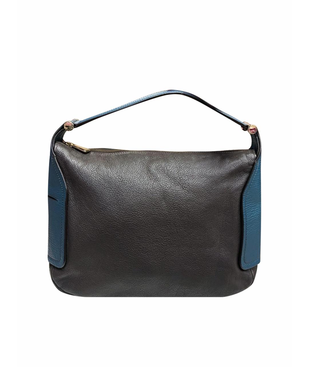 FURLA Серая кожаная сумка с короткими ручками, фото 1