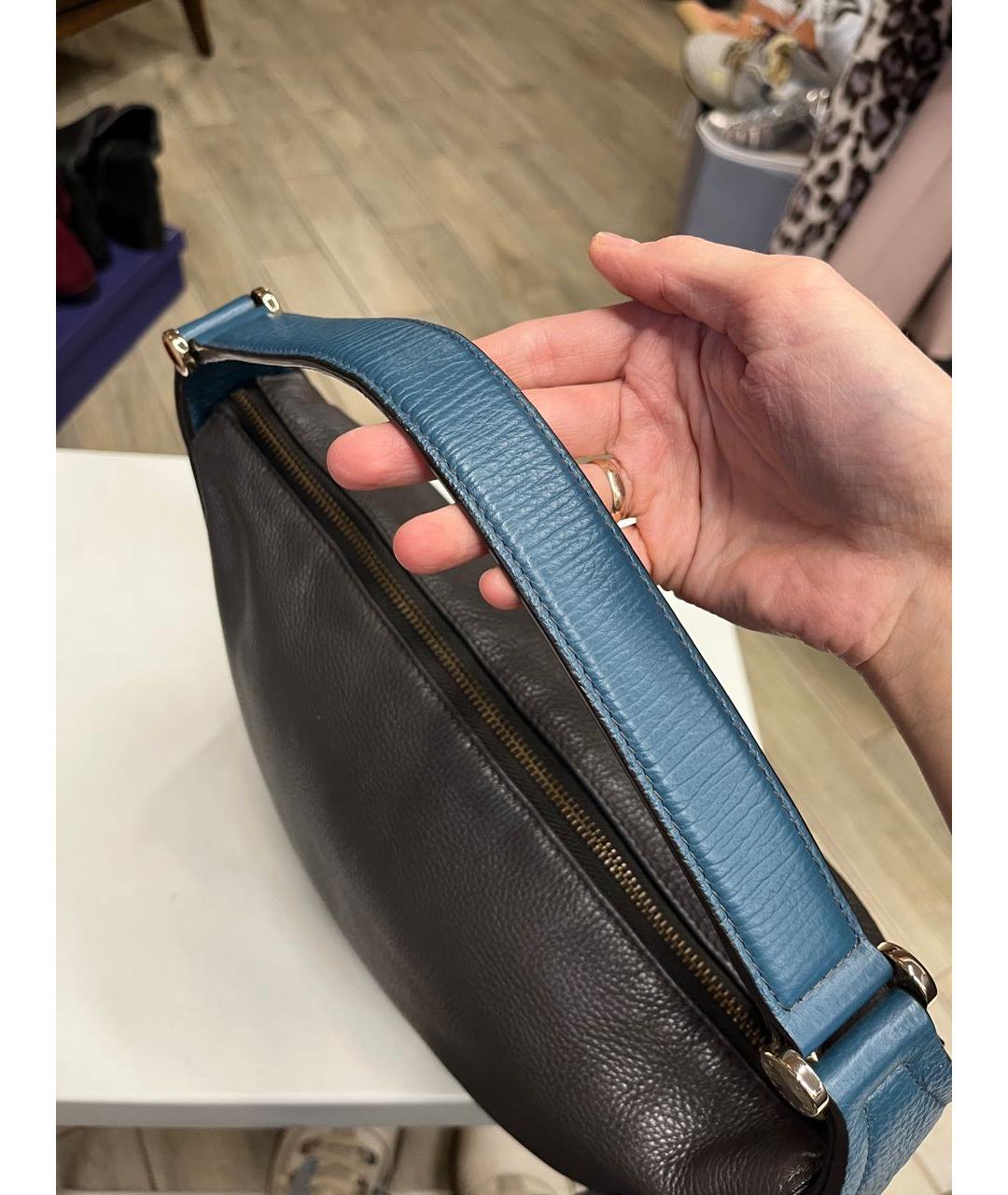 FURLA Серая кожаная сумка с короткими ручками, фото 6