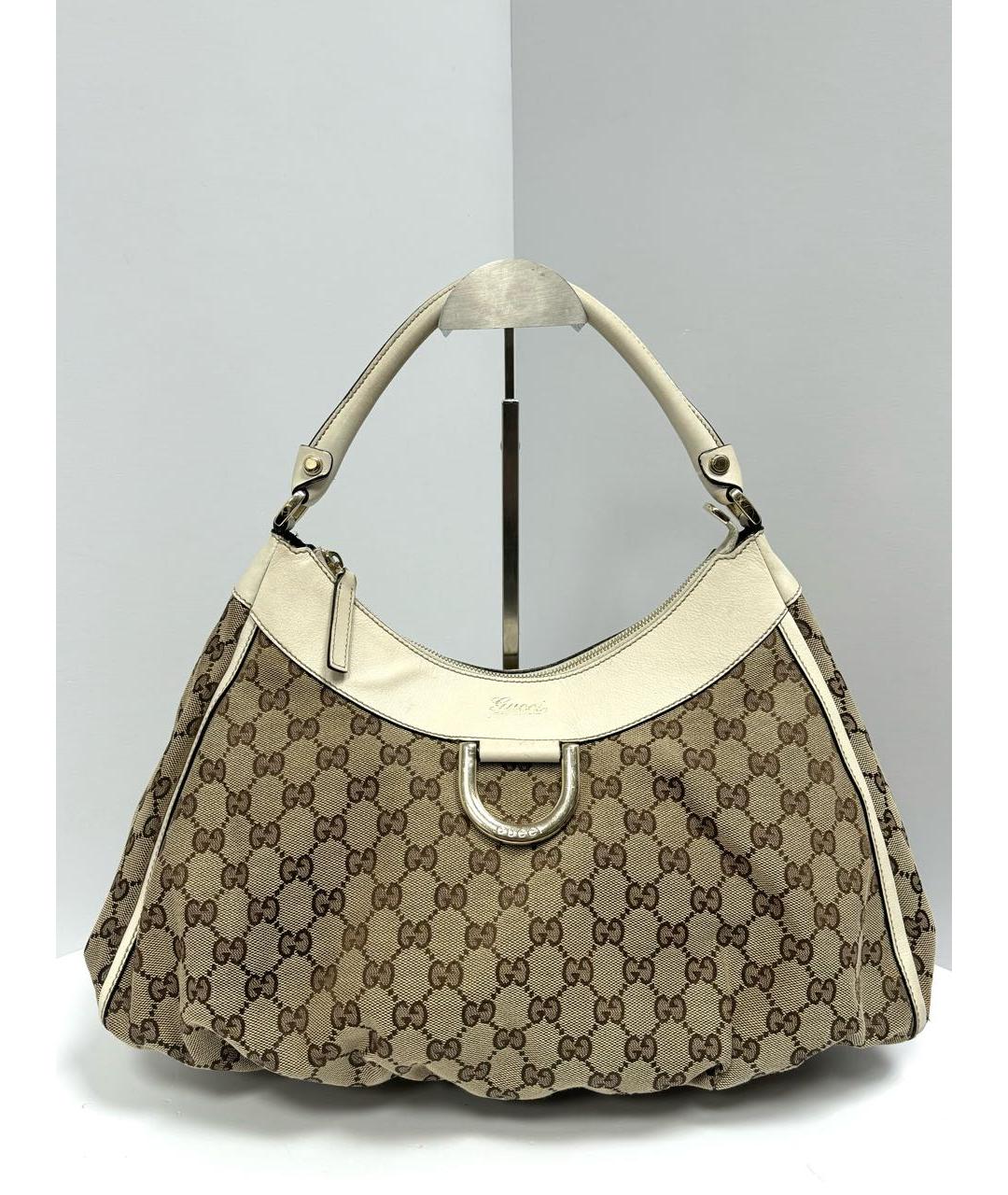 GUCCI Бежевая жаккардовая сумка через плечо, фото 8