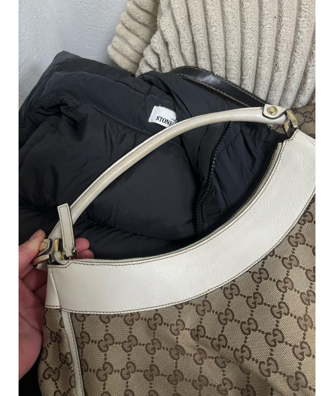 GUCCI Бежевая жаккардовая сумка через плечо, фото 6