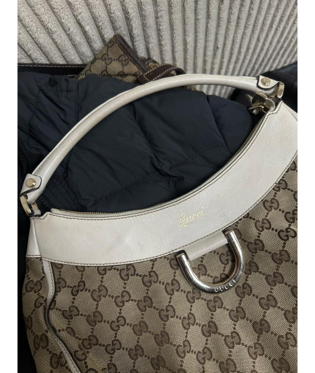 GUCCI Бежевая жаккардовая сумка через плечо, фото 5