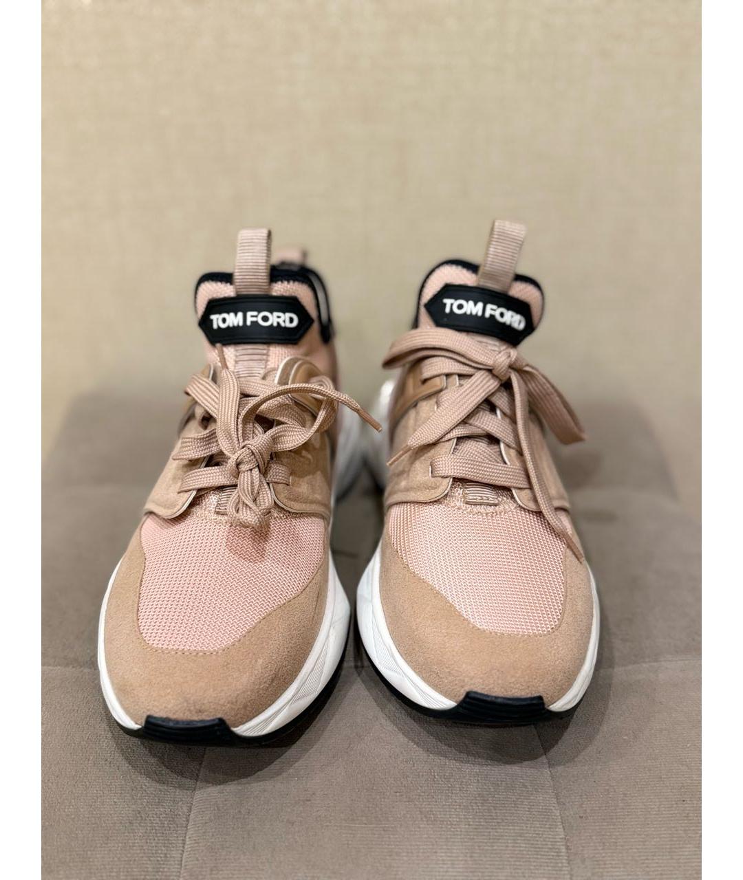TOM FORD Розовые текстильные кроссовки, фото 2