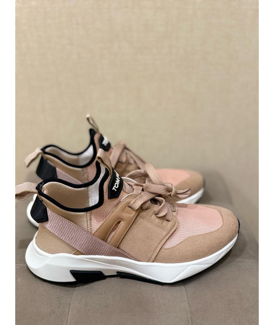 TOM FORD Розовые текстильные кроссовки, фото 7