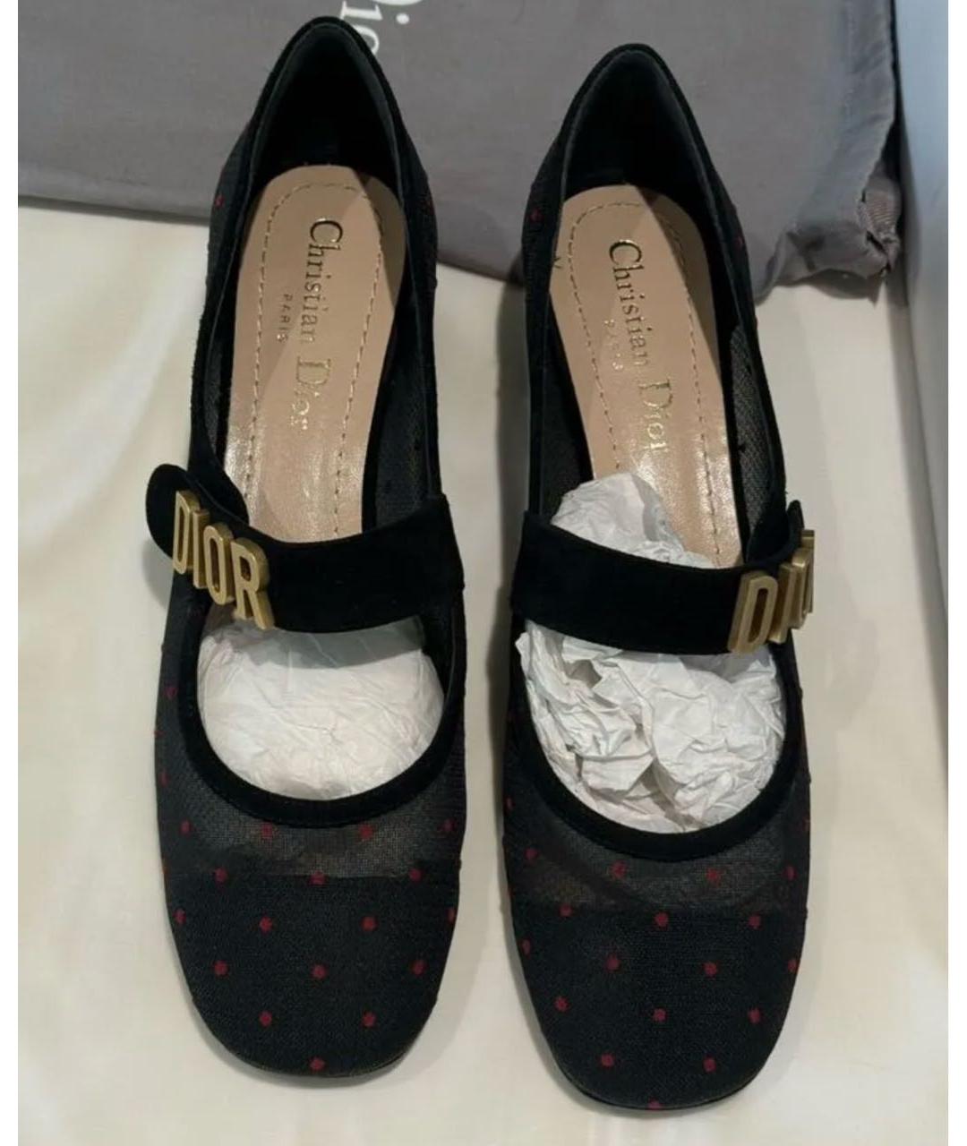 CHRISTIAN DIOR Черные текстильные туфли, фото 3