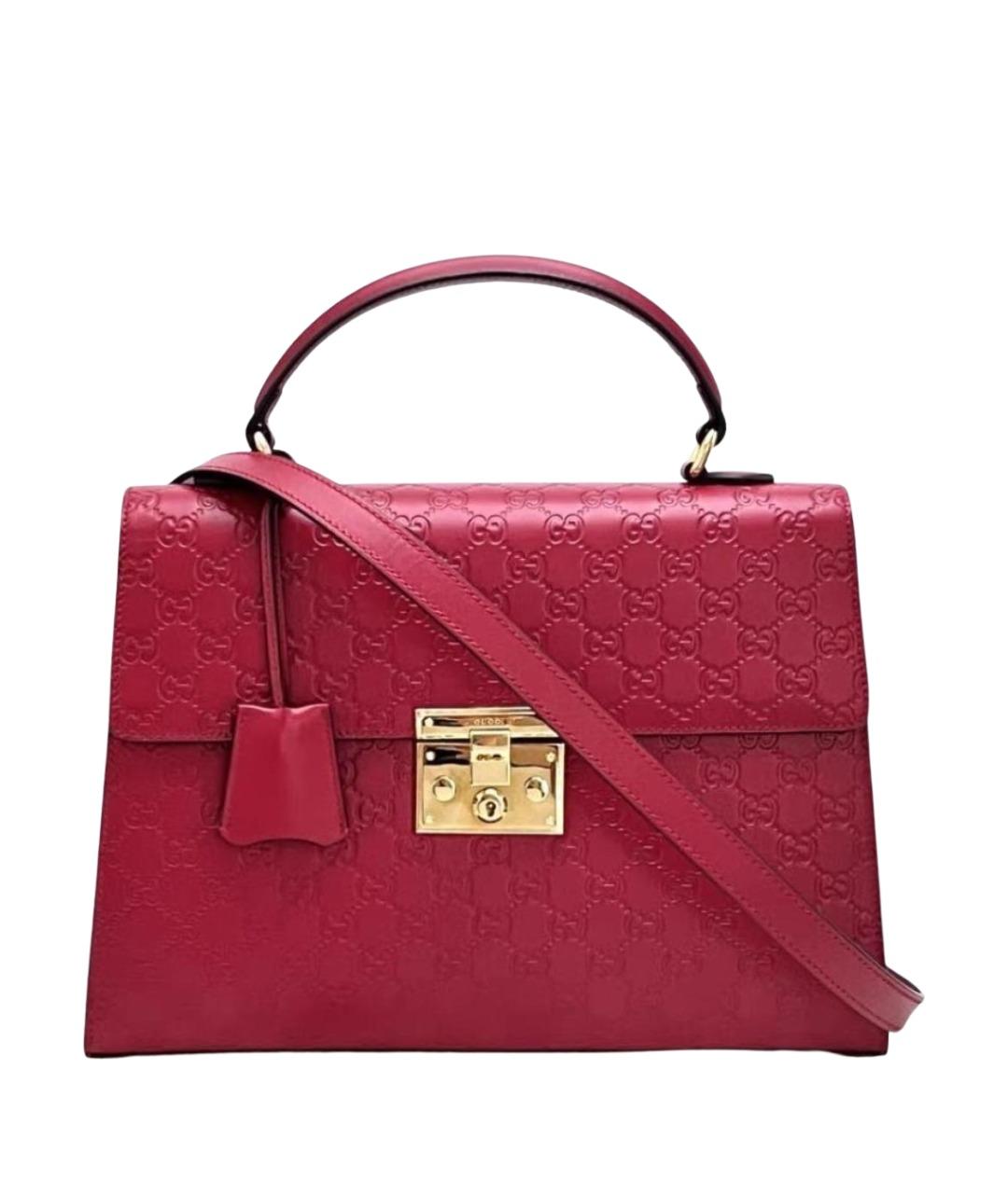 GUCCI Красная кожаная сумка через плечо, фото 1