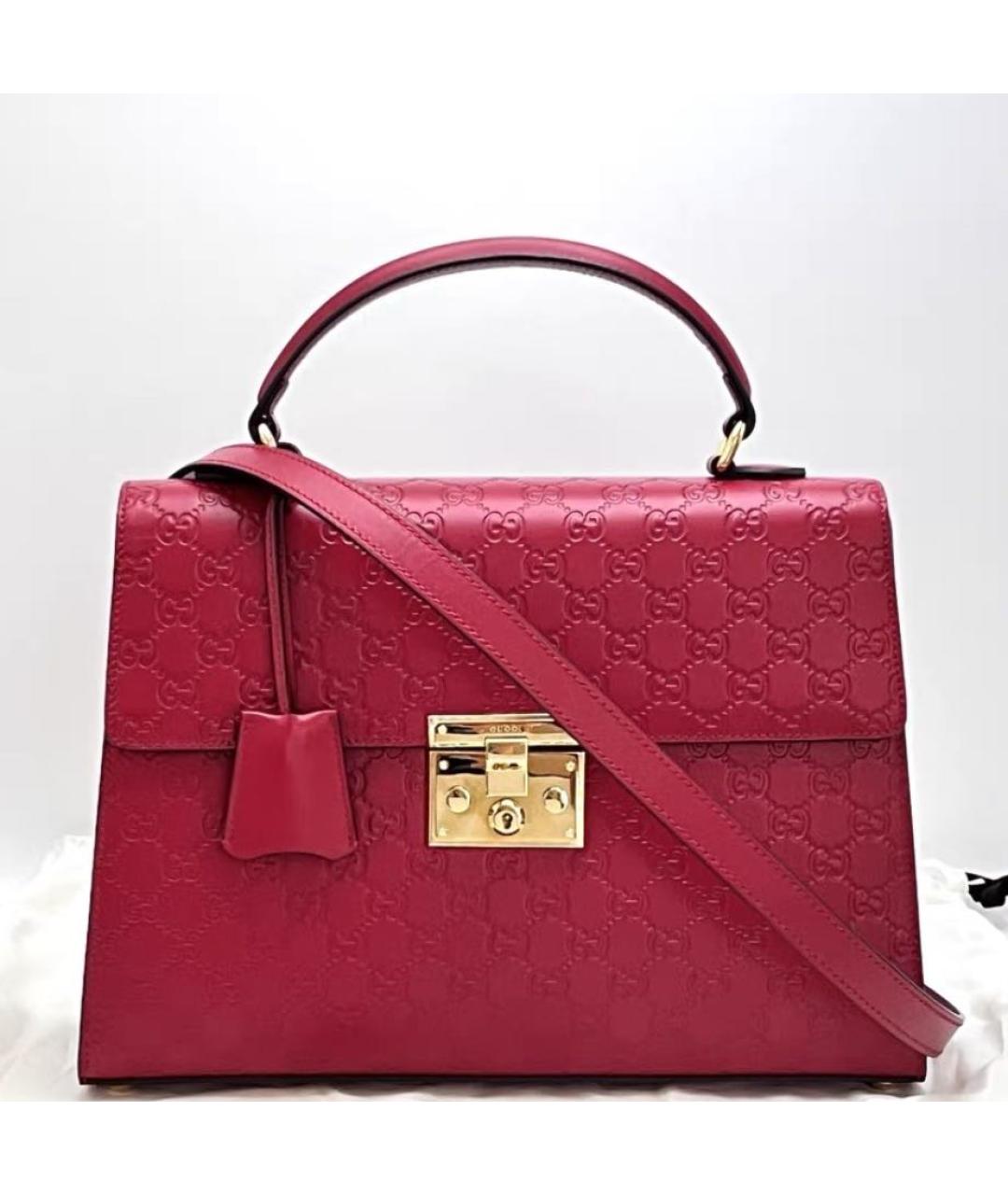 GUCCI Красная кожаная сумка через плечо, фото 6