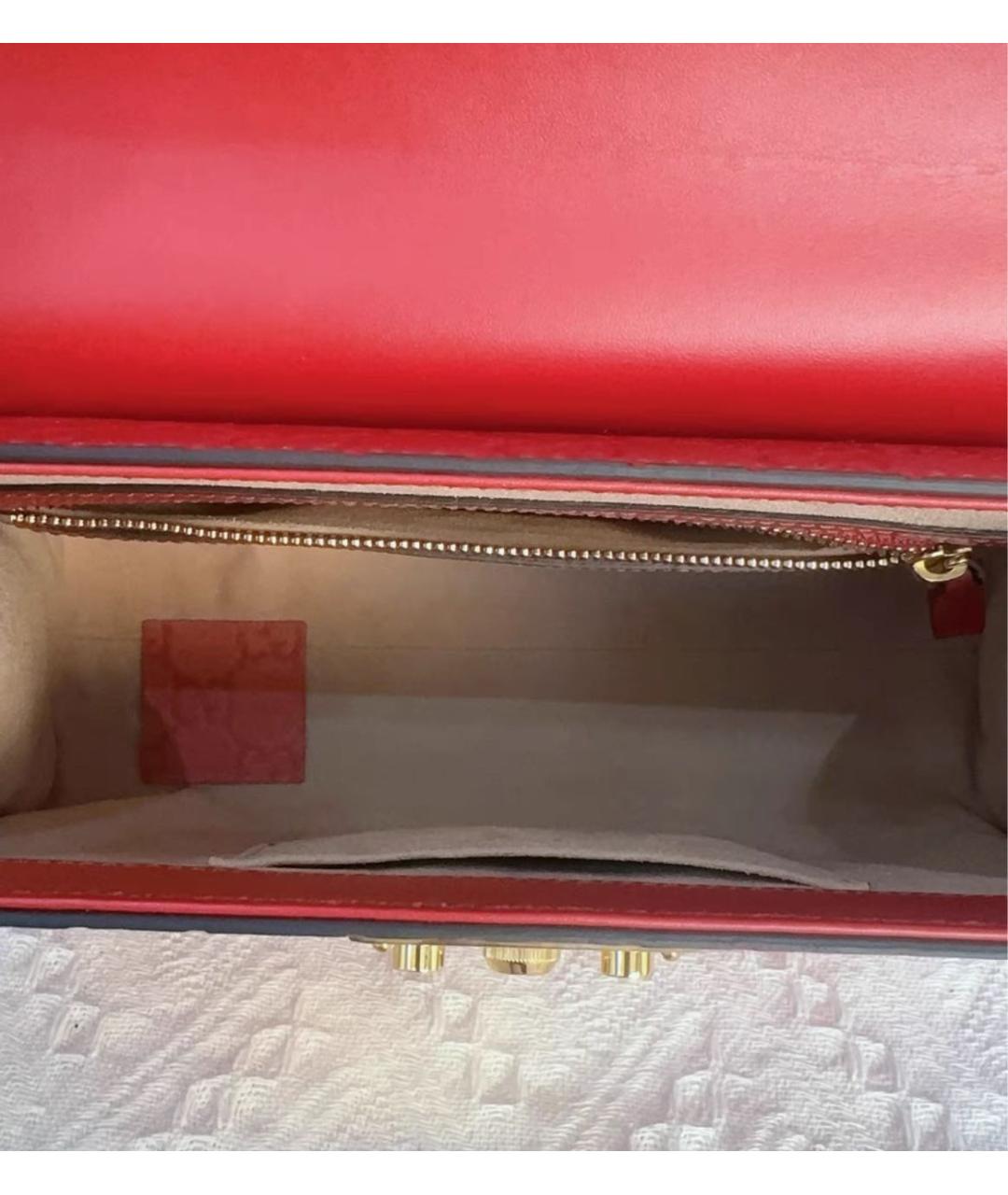 GUCCI Красная кожаная сумка через плечо, фото 5