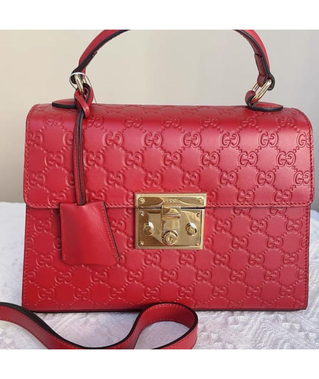 GUCCI Красная кожаная сумка через плечо, фото 2