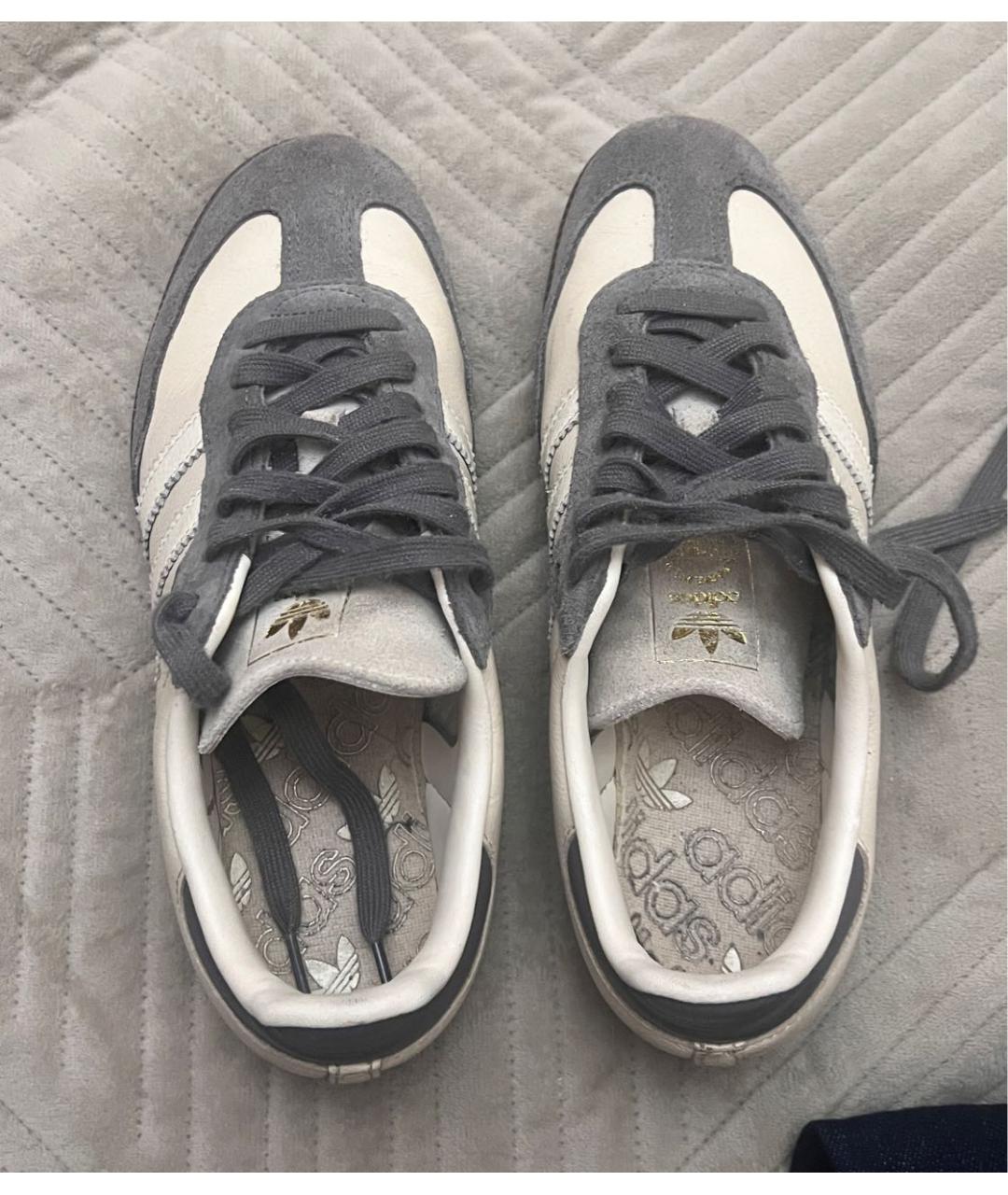 ADIDAS Серые кожаные кеды, фото 3