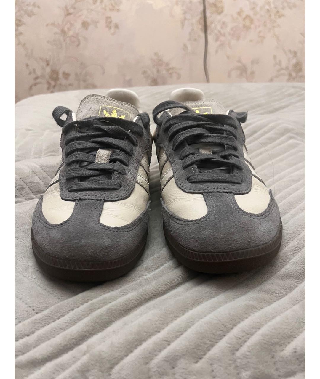 ADIDAS Серые кожаные кеды, фото 2