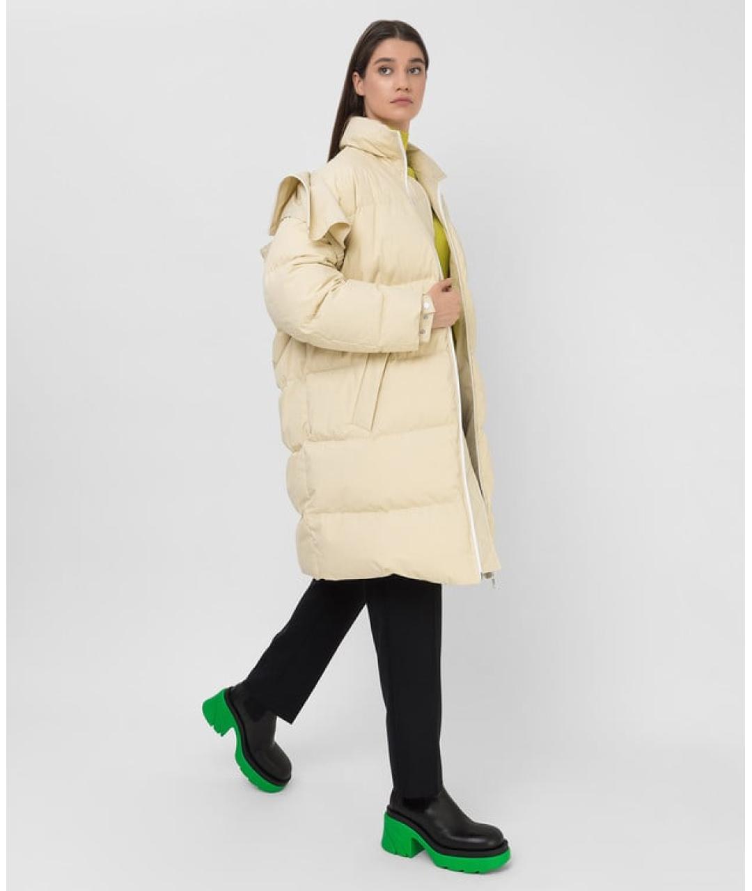 BOTTEGA VENETA Бежевый хлопковый пуховик, фото 3