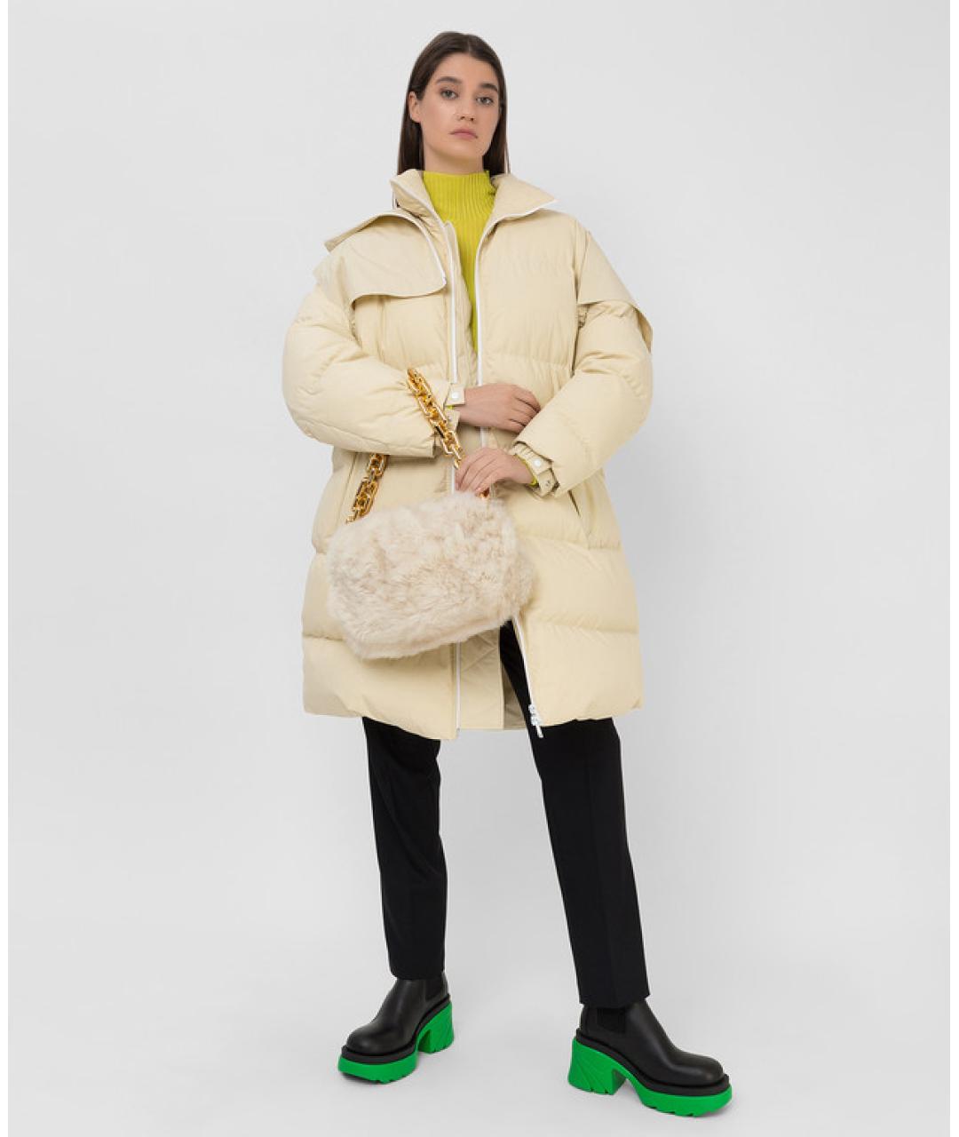BOTTEGA VENETA Бежевый хлопковый пуховик, фото 2