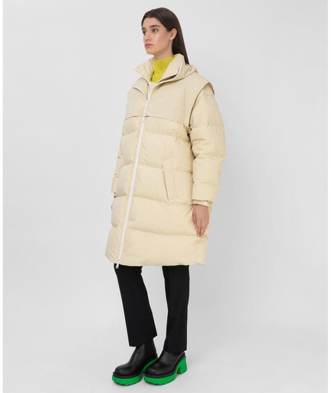 BOTTEGA VENETA Бежевый хлопковый пуховик, фото 4