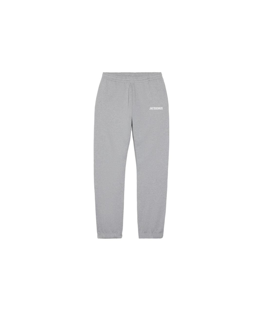 JACQUEMUS Серые хлопковые прямые брюки, фото 1