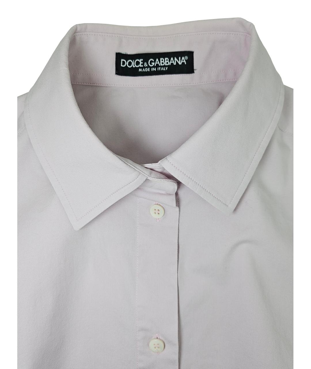 DOLCE&GABBANA Розовая хлопковая рубашка, фото 5