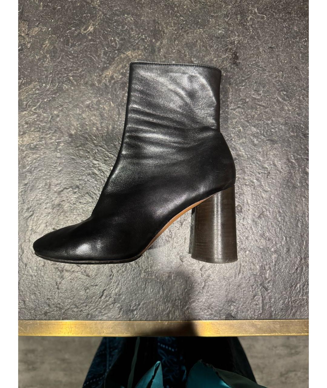 CELINE Черные кожаные полусапоги, фото 9