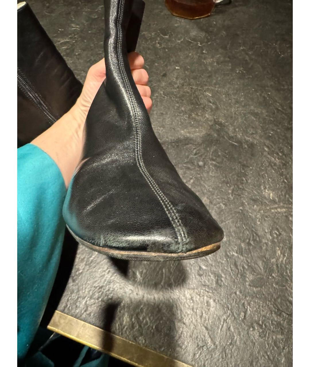 CELINE Черные кожаные полусапоги, фото 7