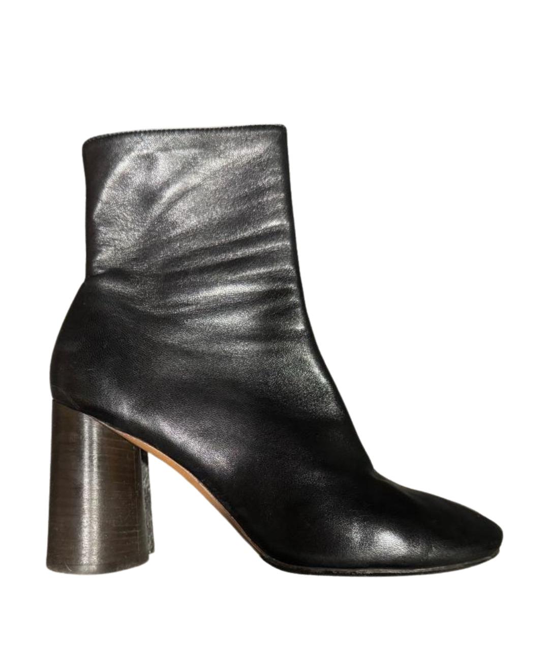 CELINE Черные кожаные полусапоги, фото 1